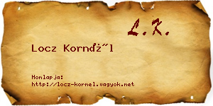Locz Kornél névjegykártya